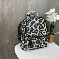 Женский рюкзак рюкзачок жіночий портфель тигровый серый экокожа