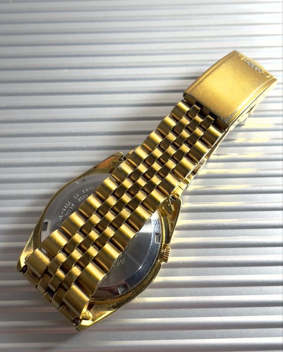 Seiko Black Dial Gold Watch | Годинник