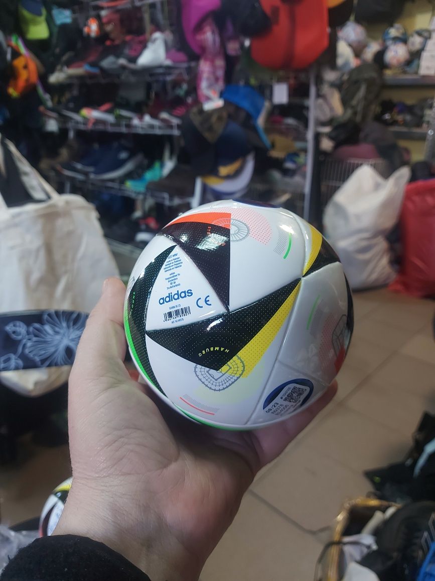 Міні- футбольний м'яч унісекс adidas  EURO 2024 - БІЛИЙ/ЧОРНИЙ/GLORY