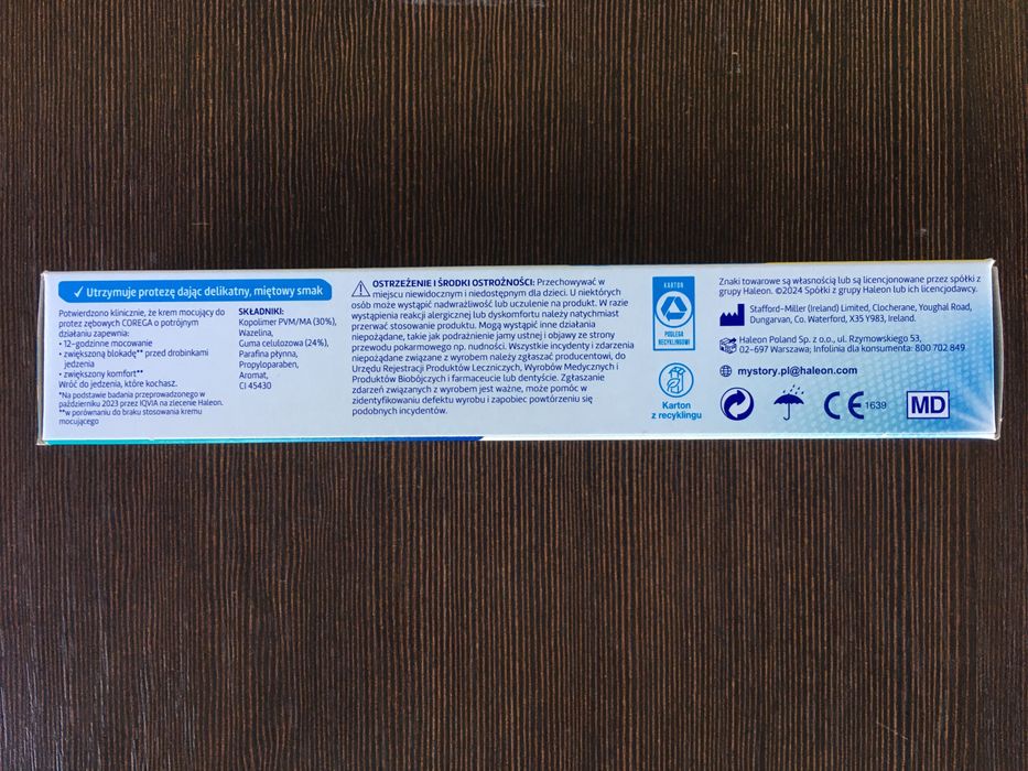 COREGA 70g Kremy mocujące do protez zębowych - Delikatna Mięta