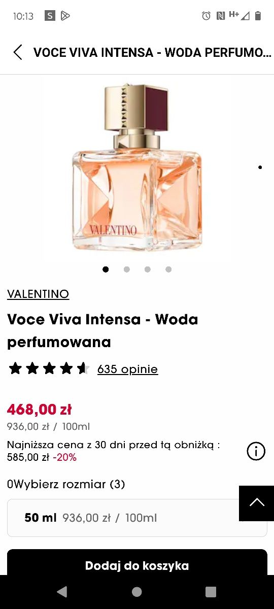 Valentino voce Viva intense 50 ml