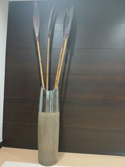 Vaso decorativo com remos, e cavalinho de baloiço