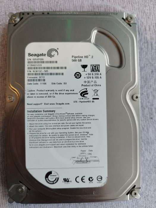 5 dysków 500gb pipeline hd 2 500gb, łącznie 2.5 tb
