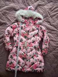 Зимове дитяче пальто крутка 9-10 років 134-140 см рожева дівчинка