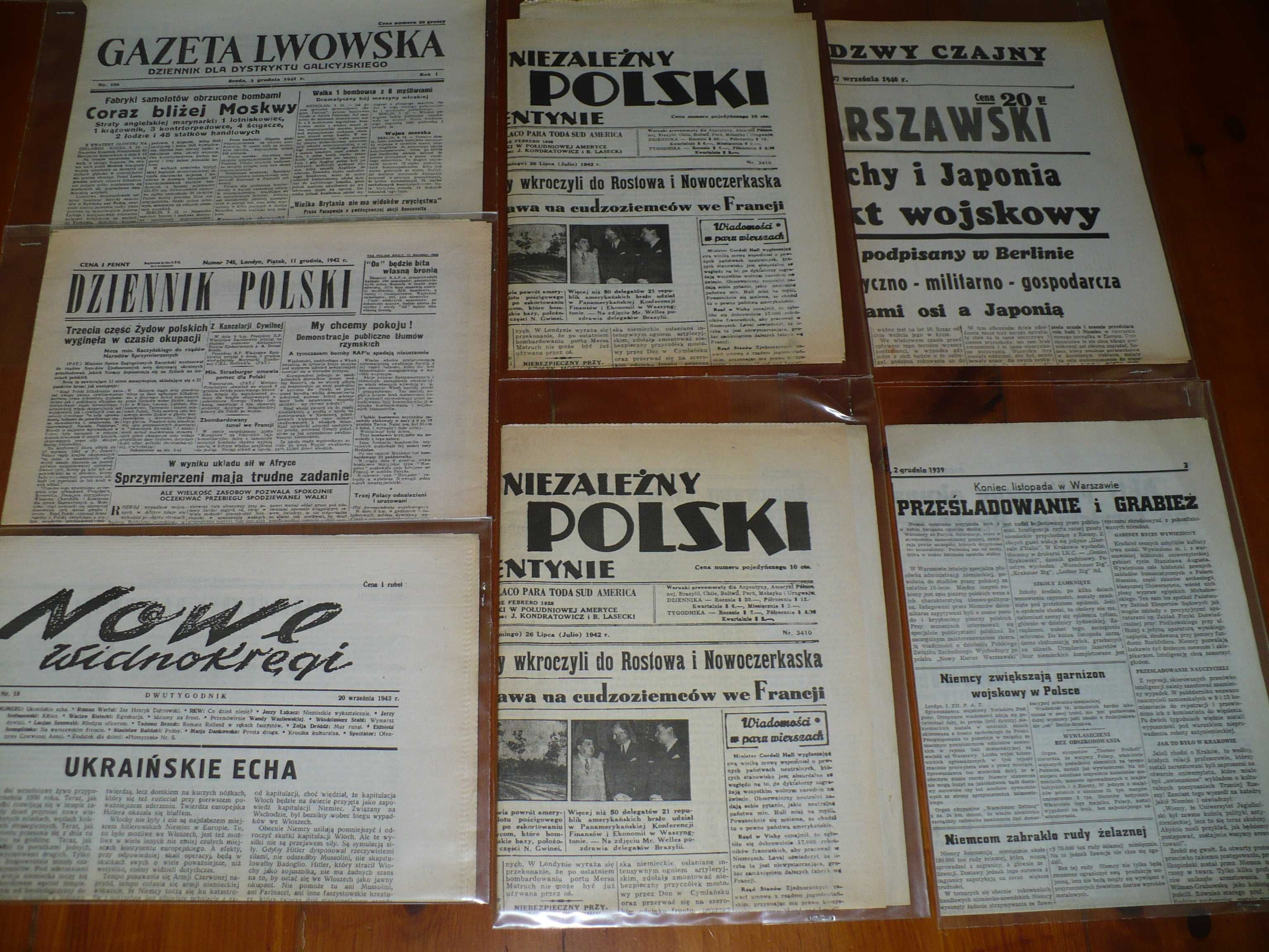STARE POLSKIE GAZETY!! 1939-48!! Perełki Kolekcjonerskie !! UNIKATY !!