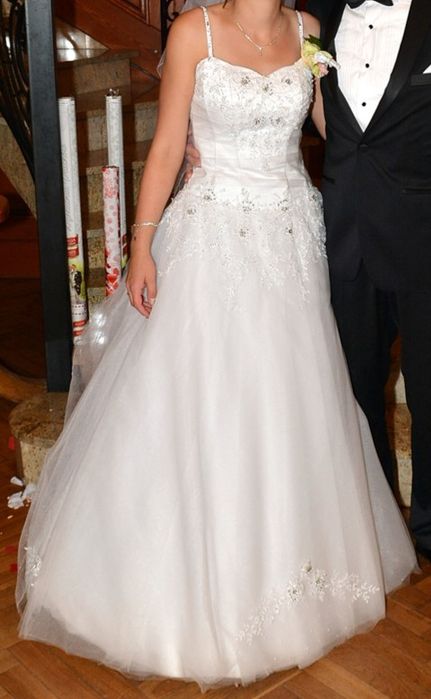 Suknia ślubna roz 38-40 po czyszczeniu szanowna stan bardzo dobry