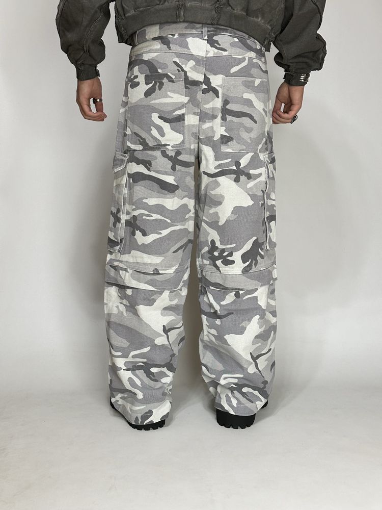 Камо штаны широкие белые камуфляж camo baggy cargo карго opium archive