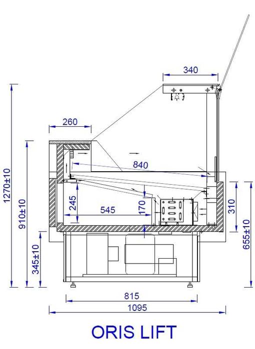Lada chłodnicza 2025r NOWA szyby na siłownikach lada chłodnicza