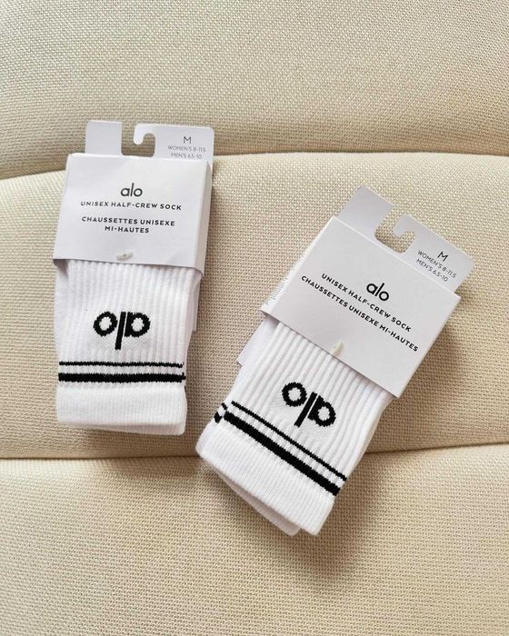 Alo Yoga skarpetki unisex białe | model Half-Crew | nowe oryginalne