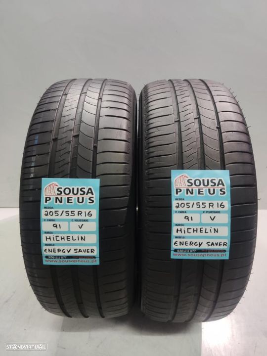 2 pneus semi novos 205-55r16 michelin - oferta dos portes 85 Euros