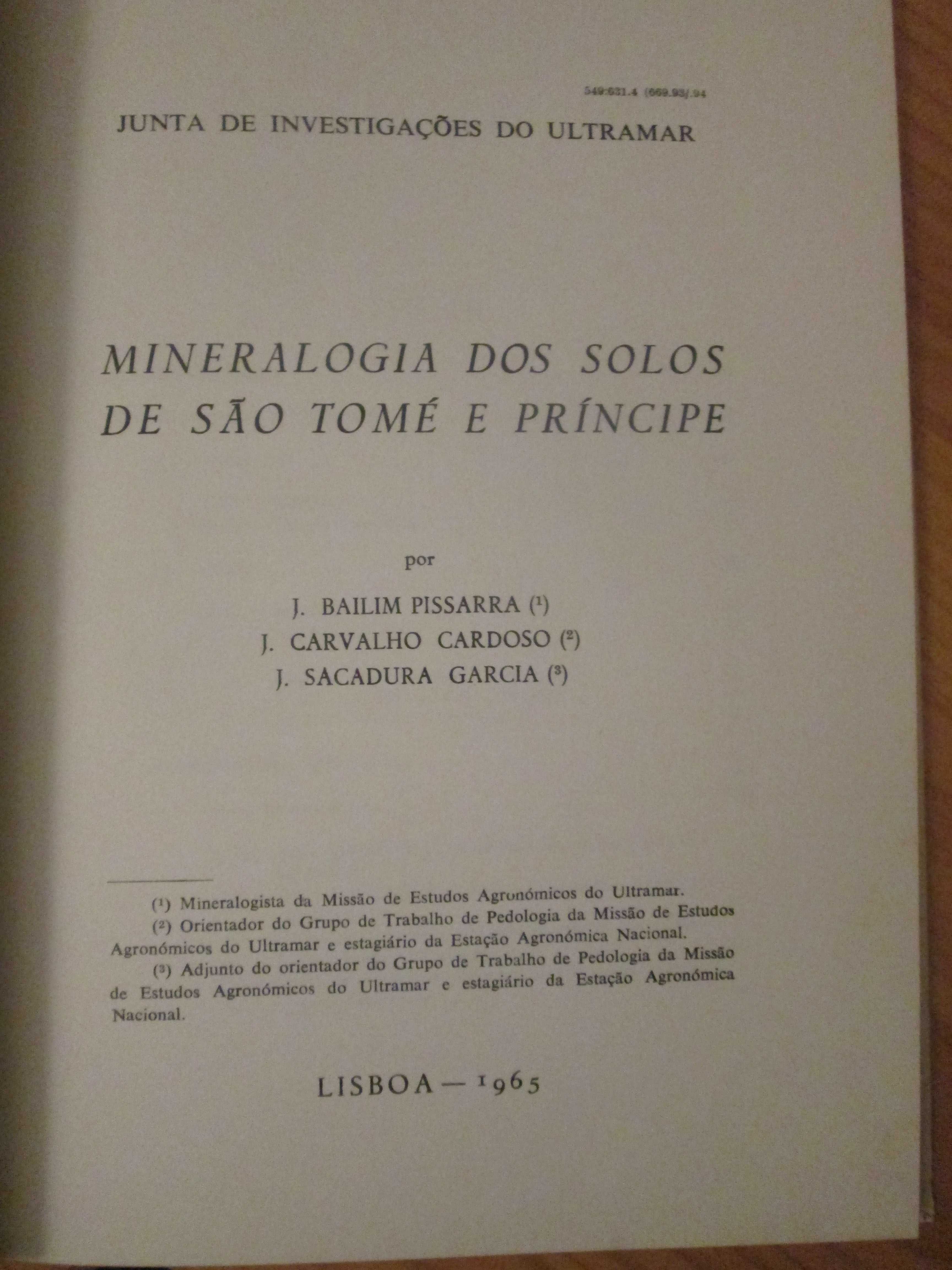Mineralogia dos solos de S. Tomé e Príncipe, PISSARRA, CARDOSO, GARCIA
