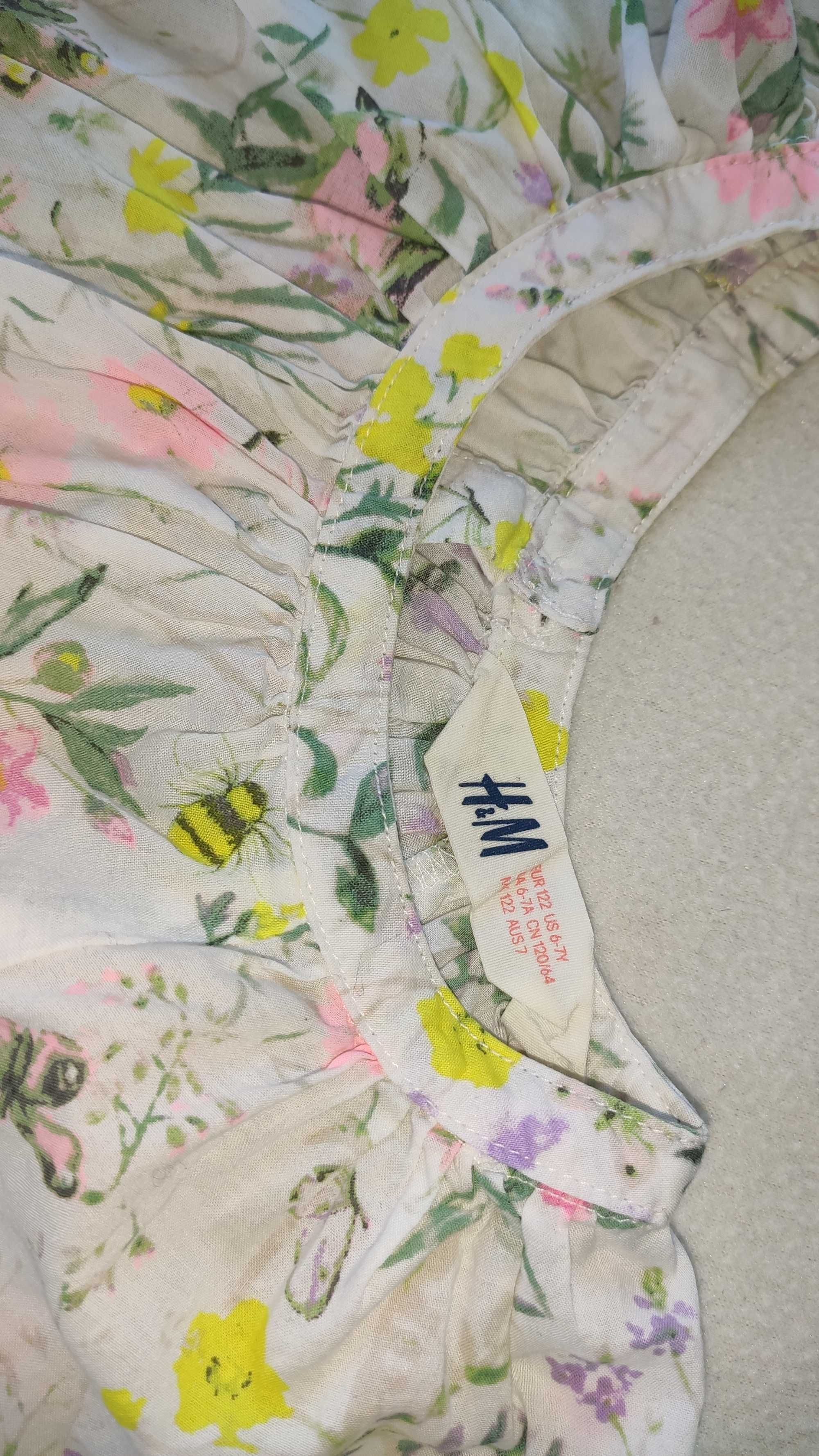 H&M, NEXT spodnie rurki bluzka zwiewna, Zestaw wiosenno-letni, r.122