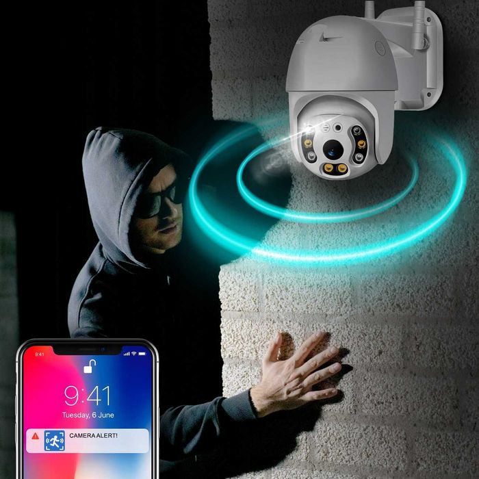 zewnętrzna obrotowa kamera wifi ip smart fullhd 1080p zoom 4x detekcja