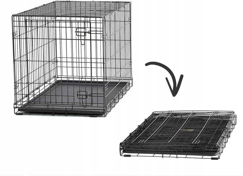 NEW WORLD PET Składana Klatka Metalowa Kojec Dla Psa 61x46x49 CM