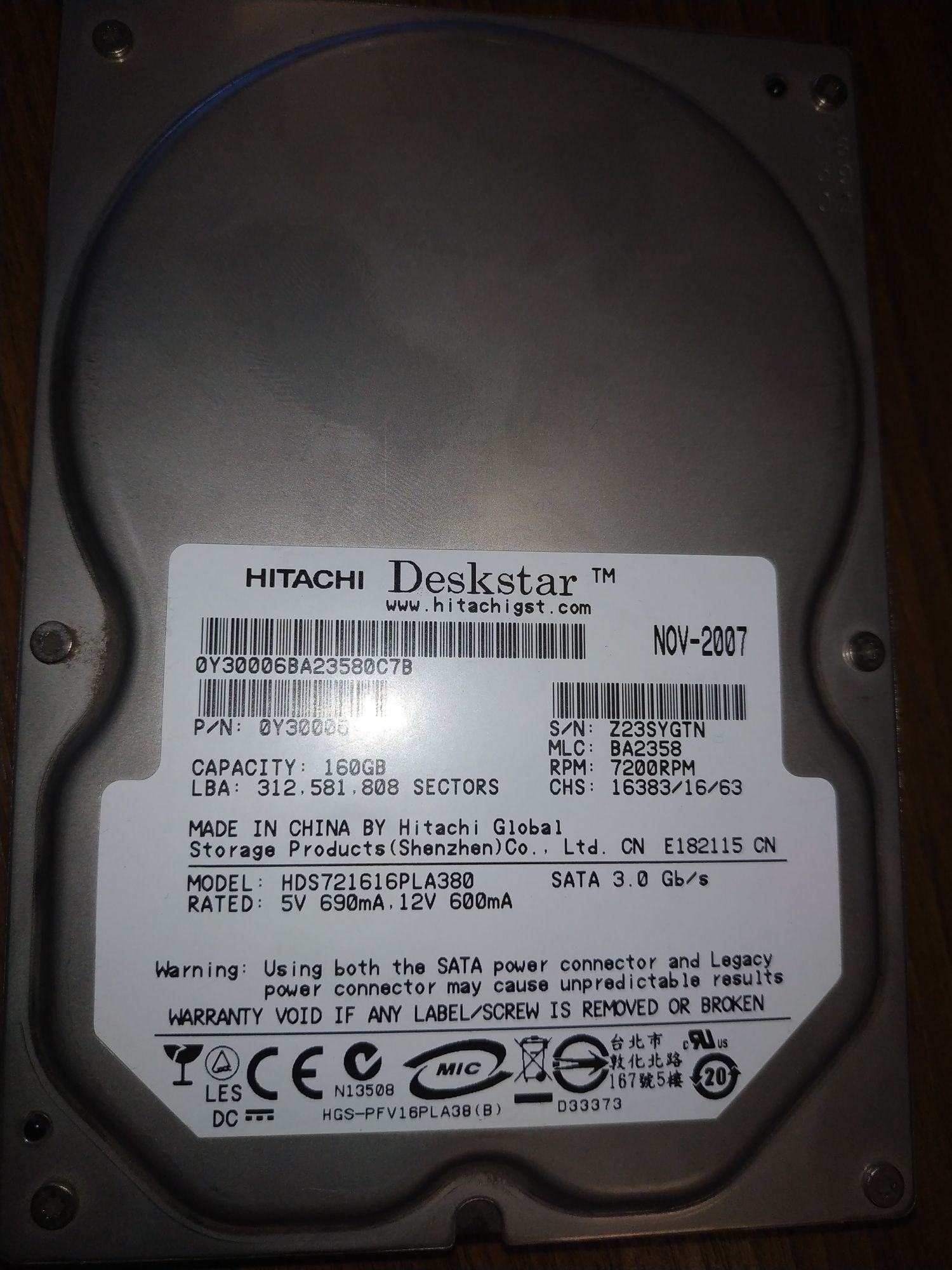 Disco pc sata 160