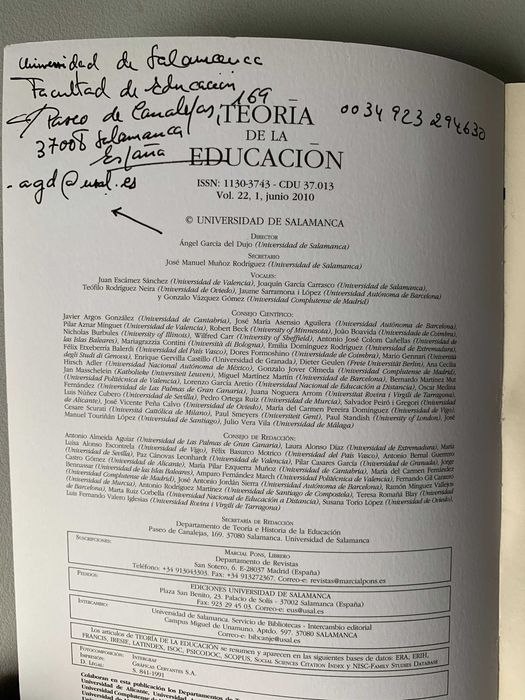 Teoría de la Educación