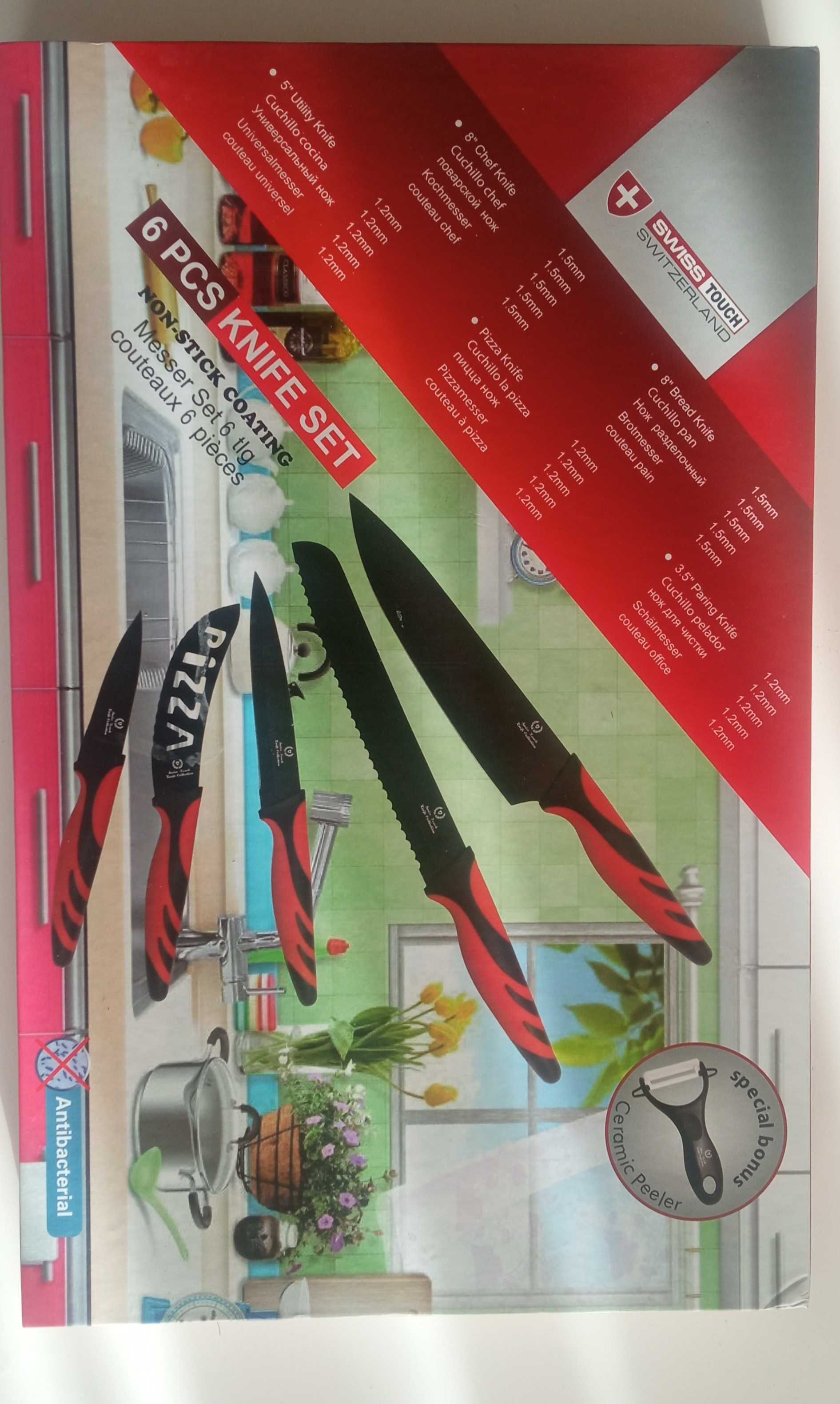 Conjunto de 5 facas + descascador Swiss Touch NOVO