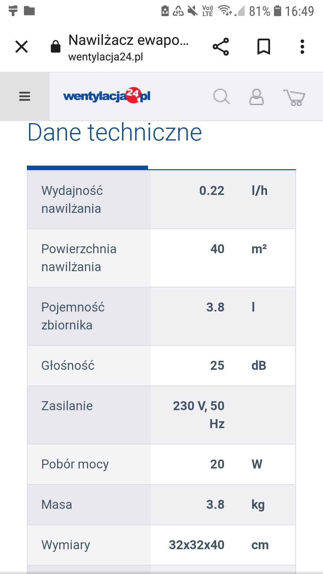 Nawilżacz powietrza ewaporacyjny Boneco Air-O-Swiss E2441A