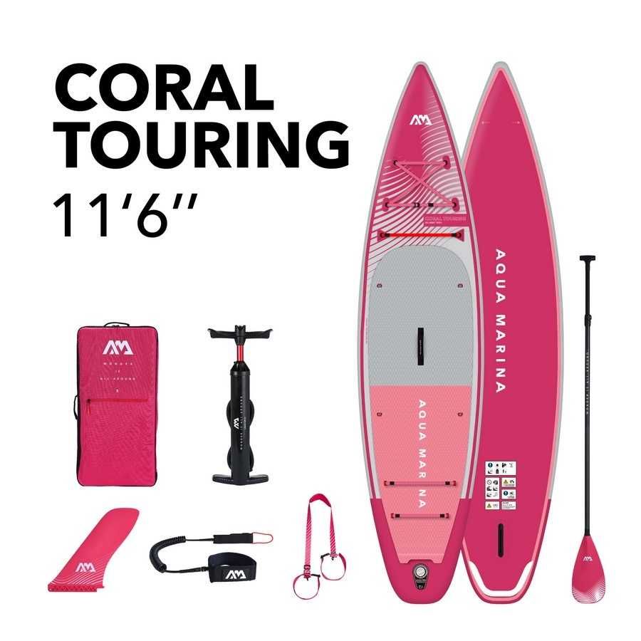 Deska touring SUP Aqua Marina Coral 11'6" RASPBERRY Raty 0%!