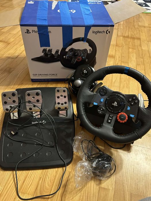 Zestaw logitech g29 kierownica pedały shifter pudełko ps4 ps3 ps5 pc