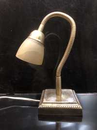 Stara mosiężna lampka nocna biurkowa z giętkim ramieniem VINTAGE retro