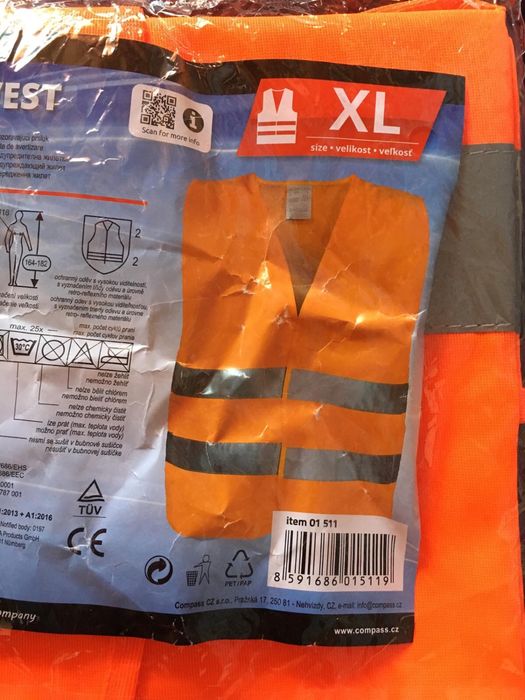 Светоотражающий жилет / сигнальный жилет / размер XL / спецодежда