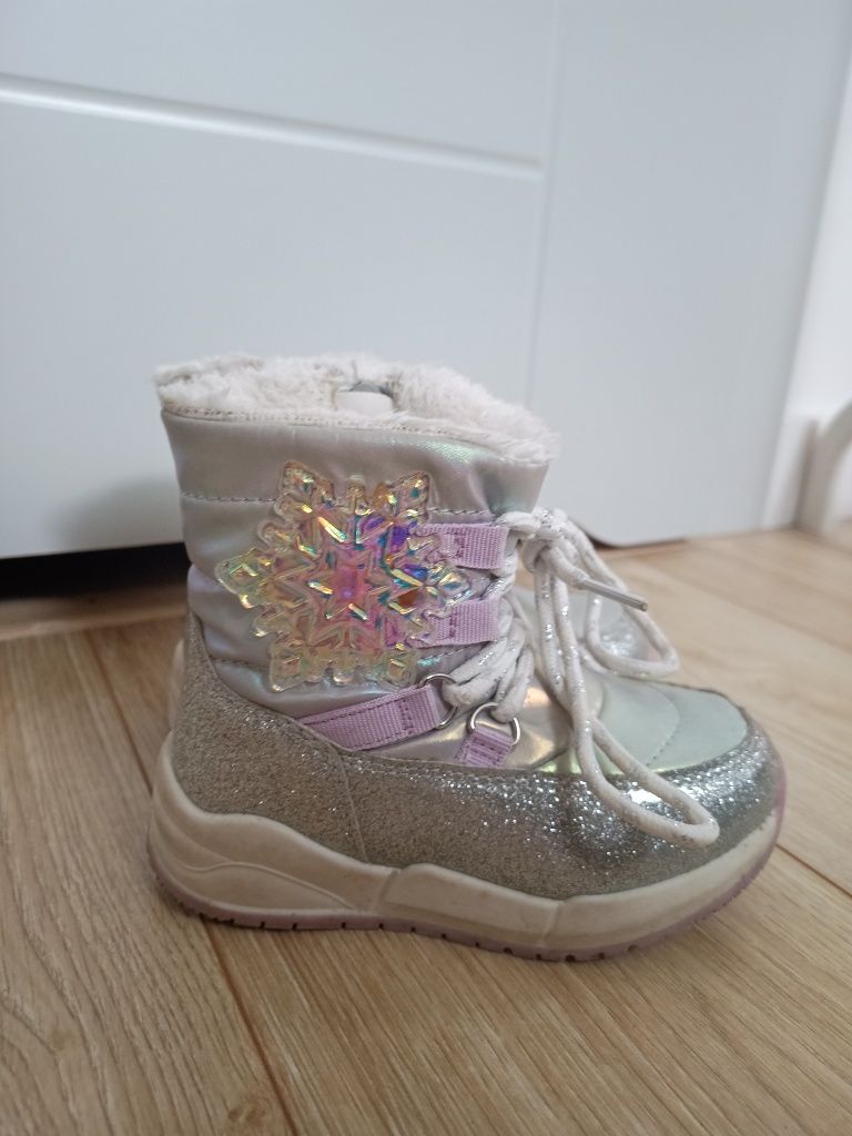 Zimowe buty dziewczęce Elsa Frozen Krana Lodu, śniegowce, rozmiar 23