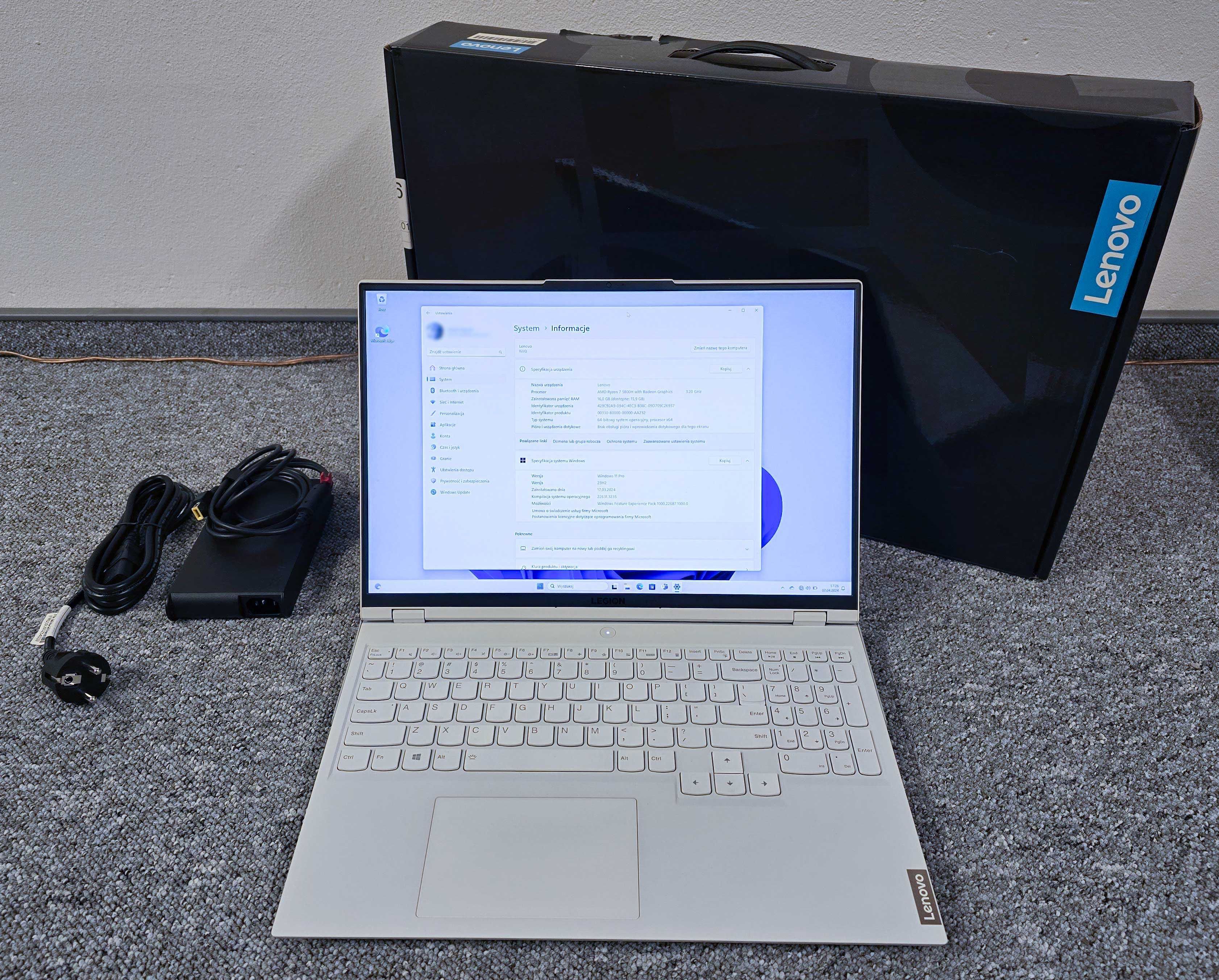 Laptop gamingowy Lenovo Legion 5 Pro 16ACH6H R7-5800H 16GB 1TB RTX3060