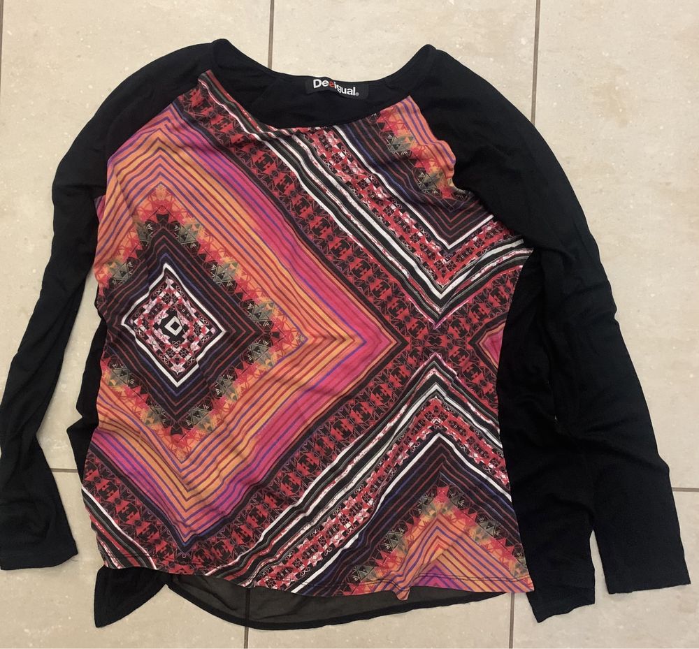 Desigual oversize bluzka/tunika, wzory jak obraz 3D M extra stan