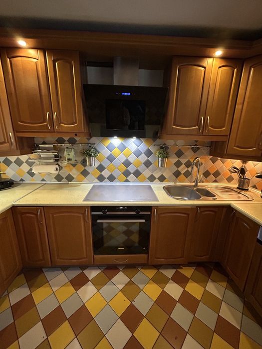 Meble kuchenne ze zmywarka i okapem