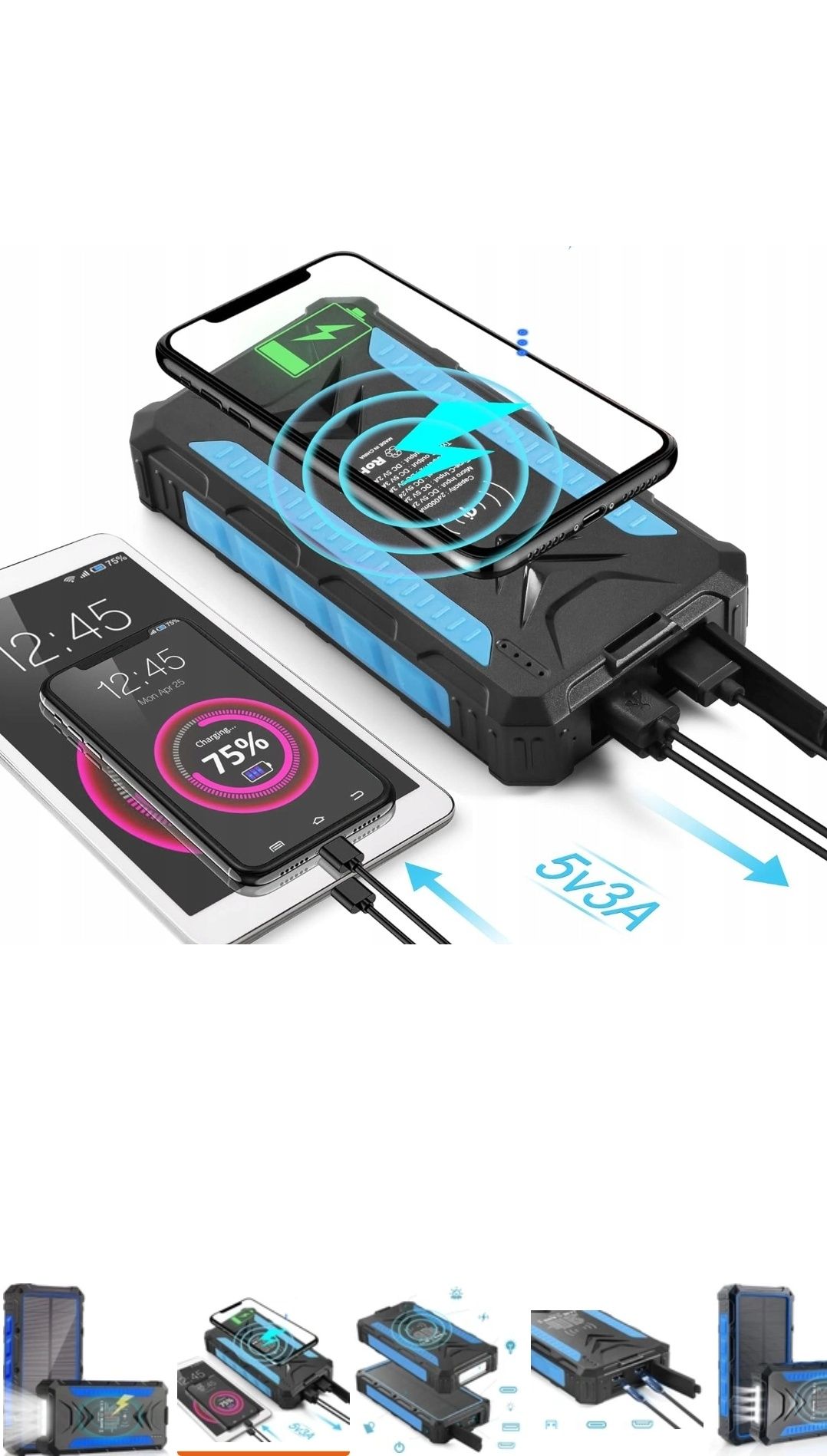 Powerbank  36000mah solarny