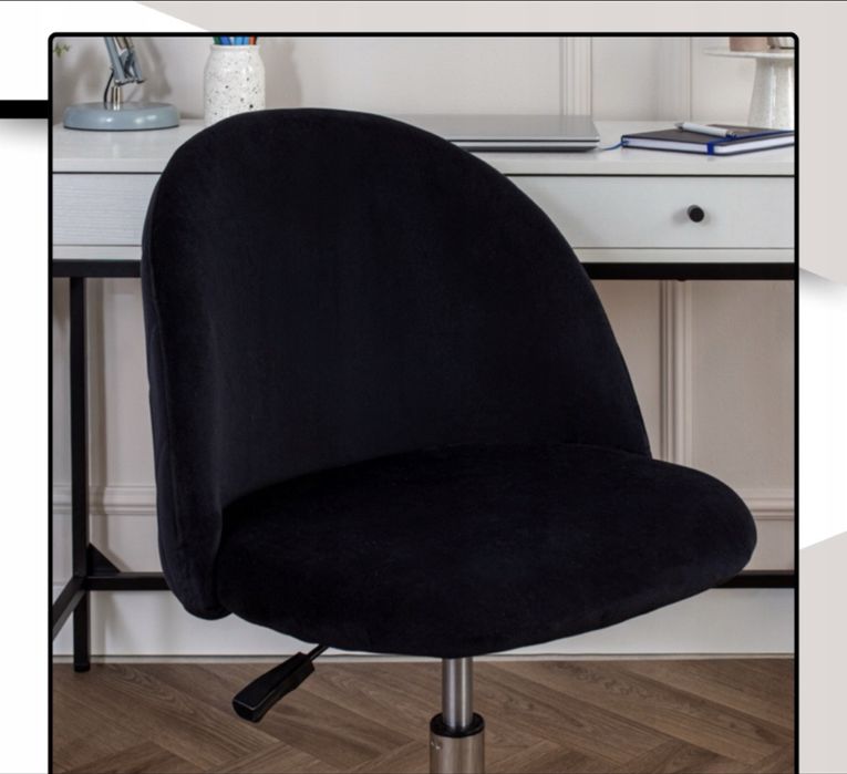 Krzeslo obrotowe na kolkach z weluru