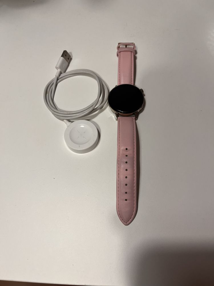 Huawei watch GT 3 42mm rozowy pasek skorzany