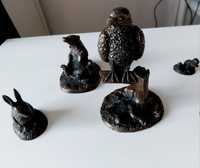 Lote de 4 figuras animais vintage " Bronze Age Hand Made Scotland "