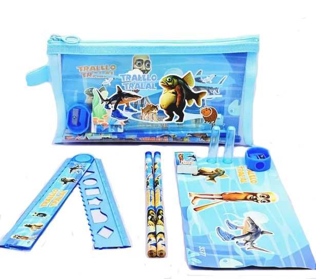 ZESTAW SZKOLNY notes gumka ołówek temperówka linijka długopis Brainrot