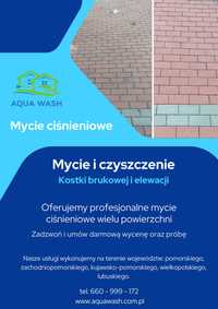 Mycie kostki, elewacji darmowa wycena próba Bydgoszcz okolice