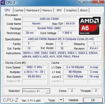 Процессор amd a6-7400k под сокет fm2+