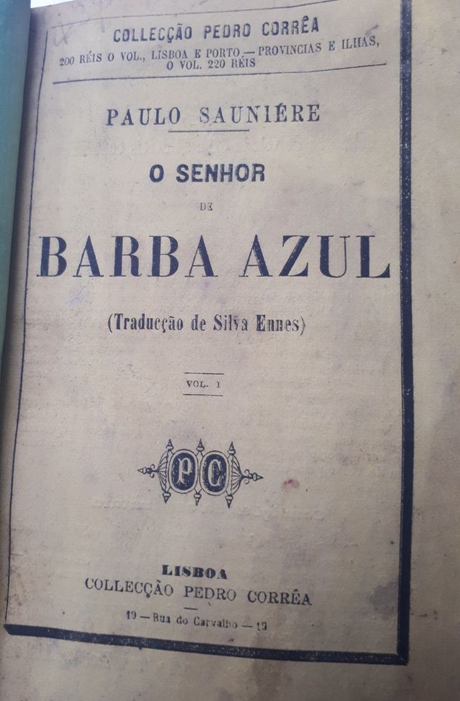 Livro antigo 1900 O Senhor de Barba Azul de Paulo Saunière