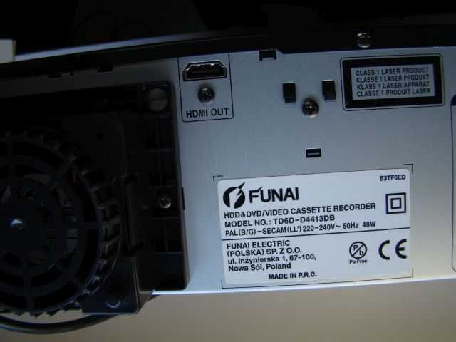 Funai TD6D-D4413DB - DVD/HDD/VHS COMBO , przegrywanie VHS na DVD