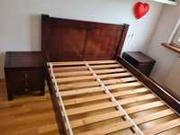 Komplet mebli do sypialni, łóżko 140:200, lite drewno