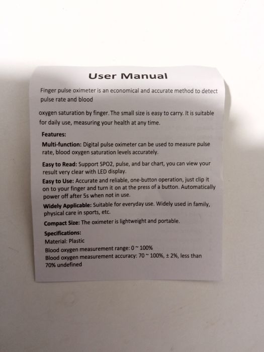 Oximetro com bolsa de transporte e fio.