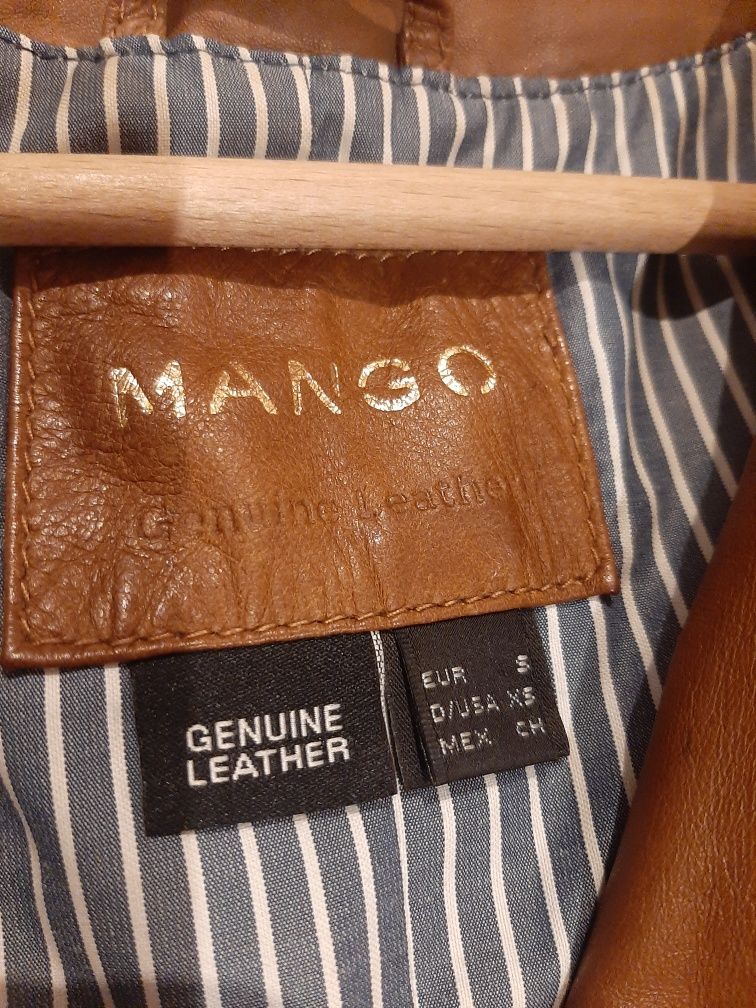 Skórzana kurtka Mango, rozmiar S