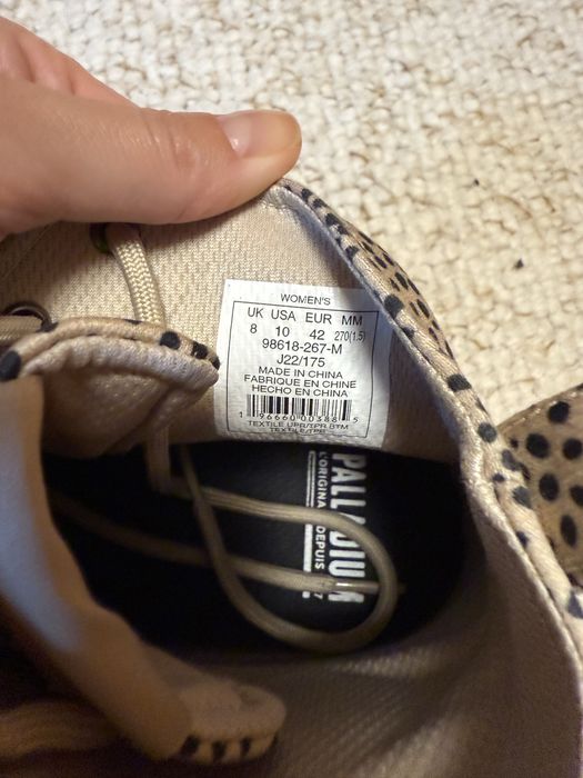 Nowe buty trapery beżowe kremowe w czarne kropki Palladium r. 42 27 cm