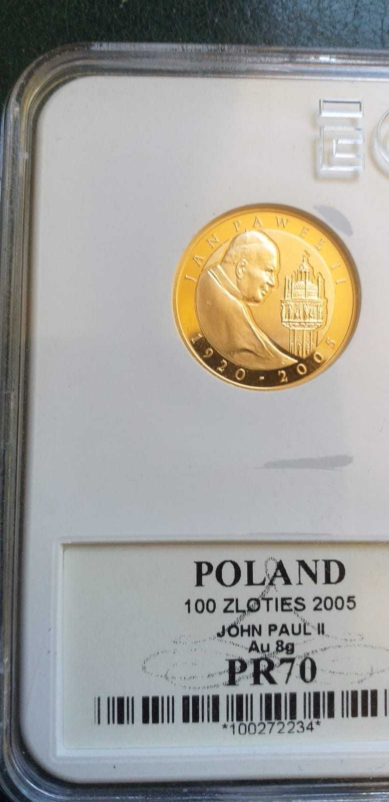Złota Moneta Jan Paweł II 100 zł 2005 rok..Polecam!