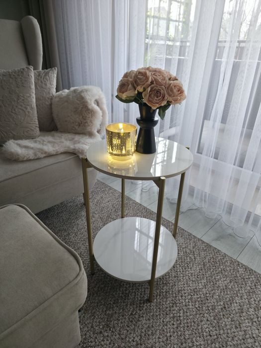 Stolik kawowy pomocnik złoty glamour dekoracyjny