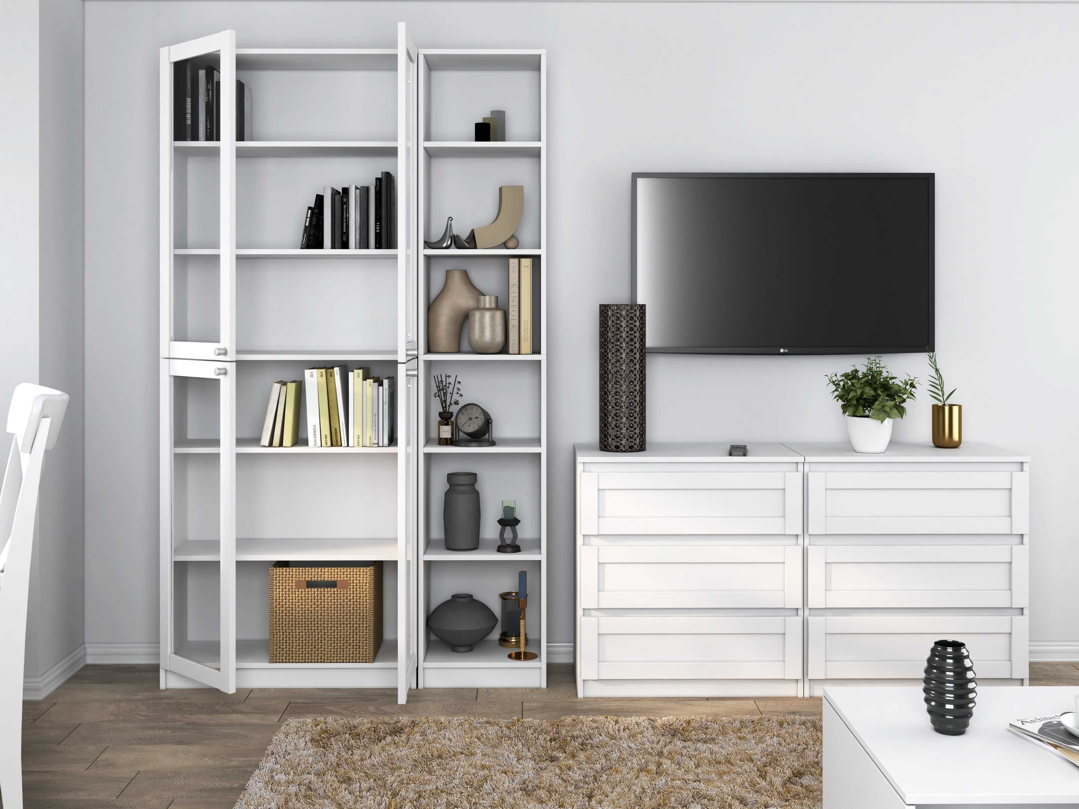 Witryna Regał W40 PAFOS 40 cm Półki Szafka Książki Biały