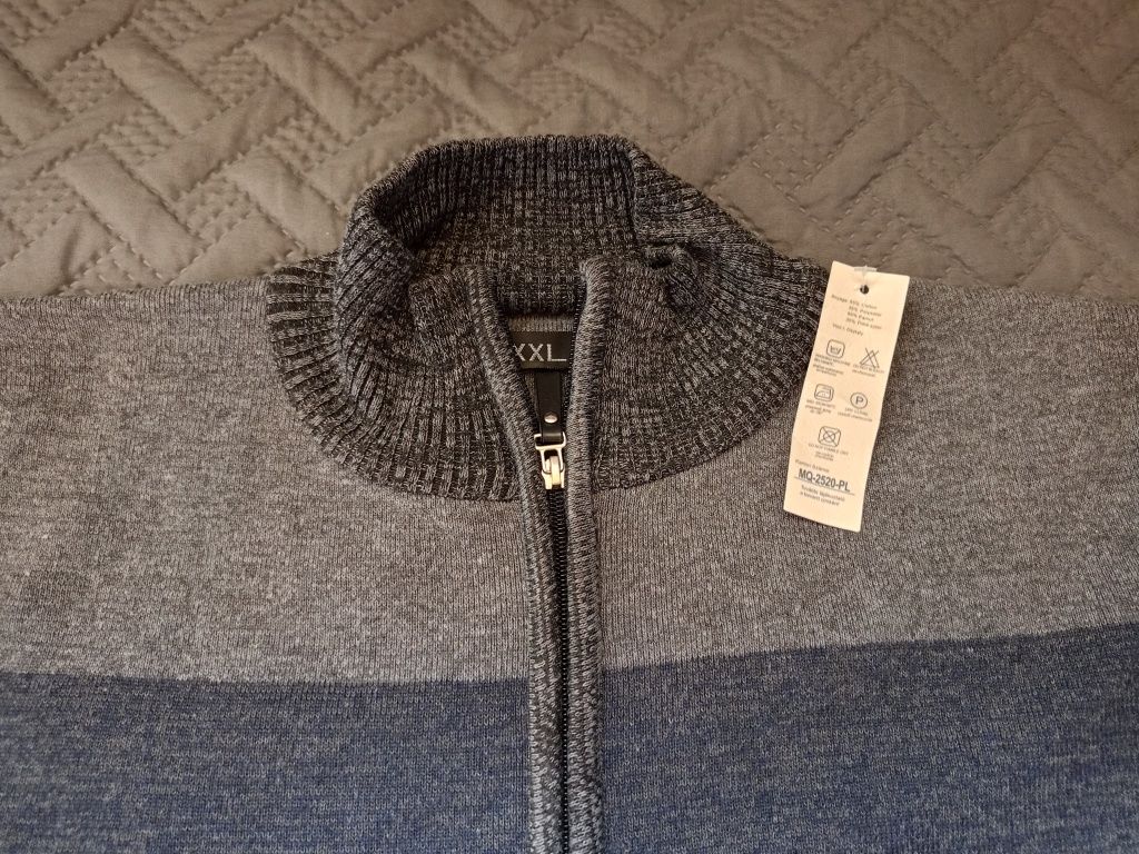 Nowy, sweter męski na suwak xxl