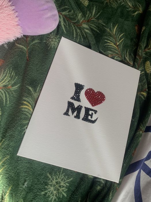 Obraz 24x30cm i love me własnoręcznie robiony