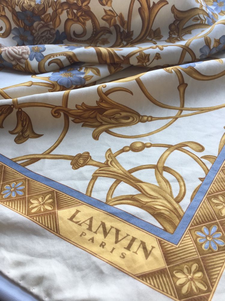 Lanvin Paris винтаж шелковый платок 86*88 см. Шов Роуль