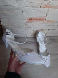 Białe buty na obcasie szpilki ślubu sukienki spodni eleganckie nowe